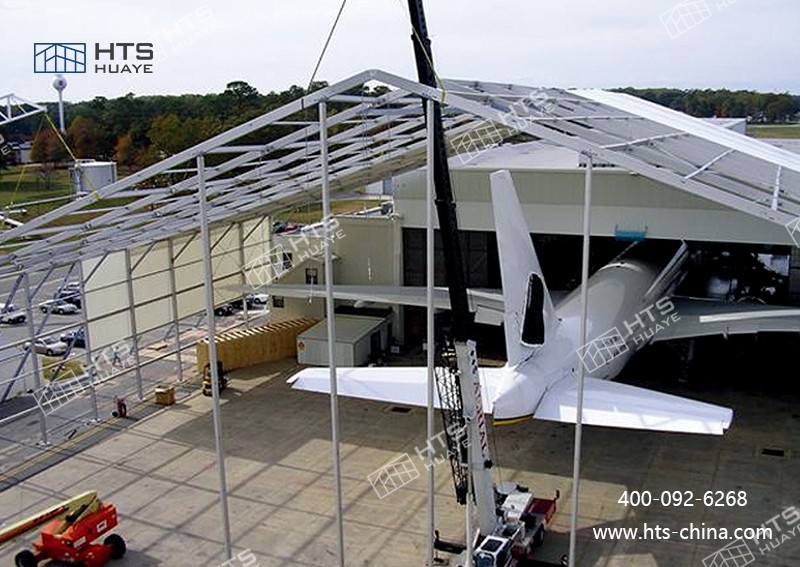 飛機(jī)機(jī)庫(kù)篷房可按需搭建合適規(guī)模的機(jī)庫(kù)，避免空間閑置